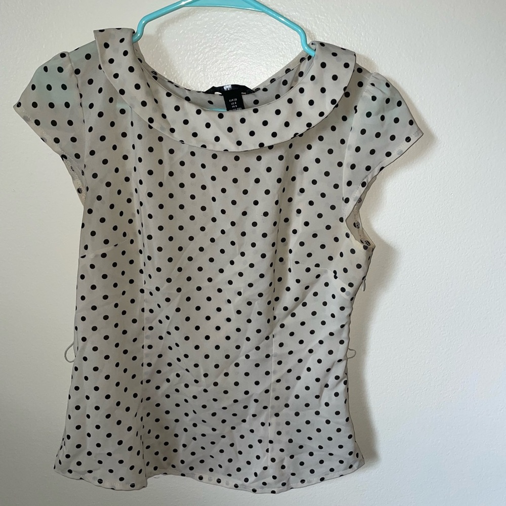 H&M Black Polka Dot Blouse